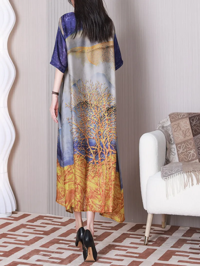 A Little Memory Round Neck A-line Dress
