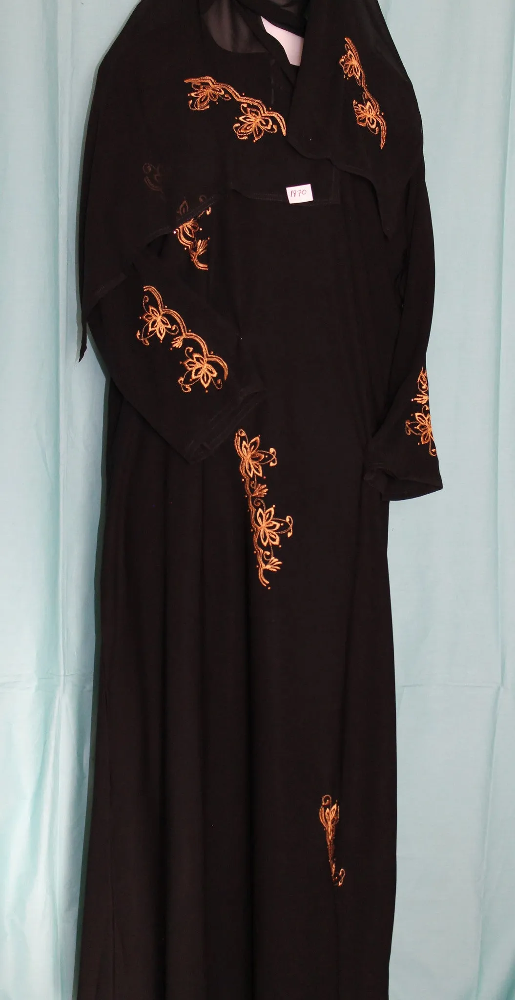 Abaya 1970 Dubai Black Sheela Abaya Embroidered