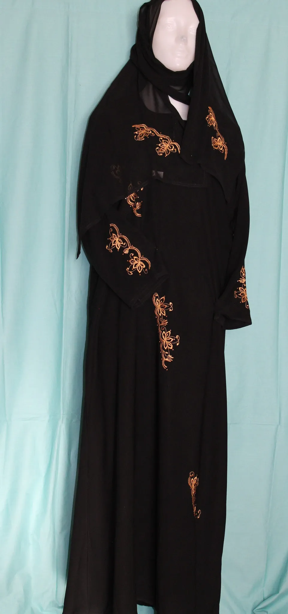 Abaya 1970 Dubai Black Sheela Abaya Embroidered
