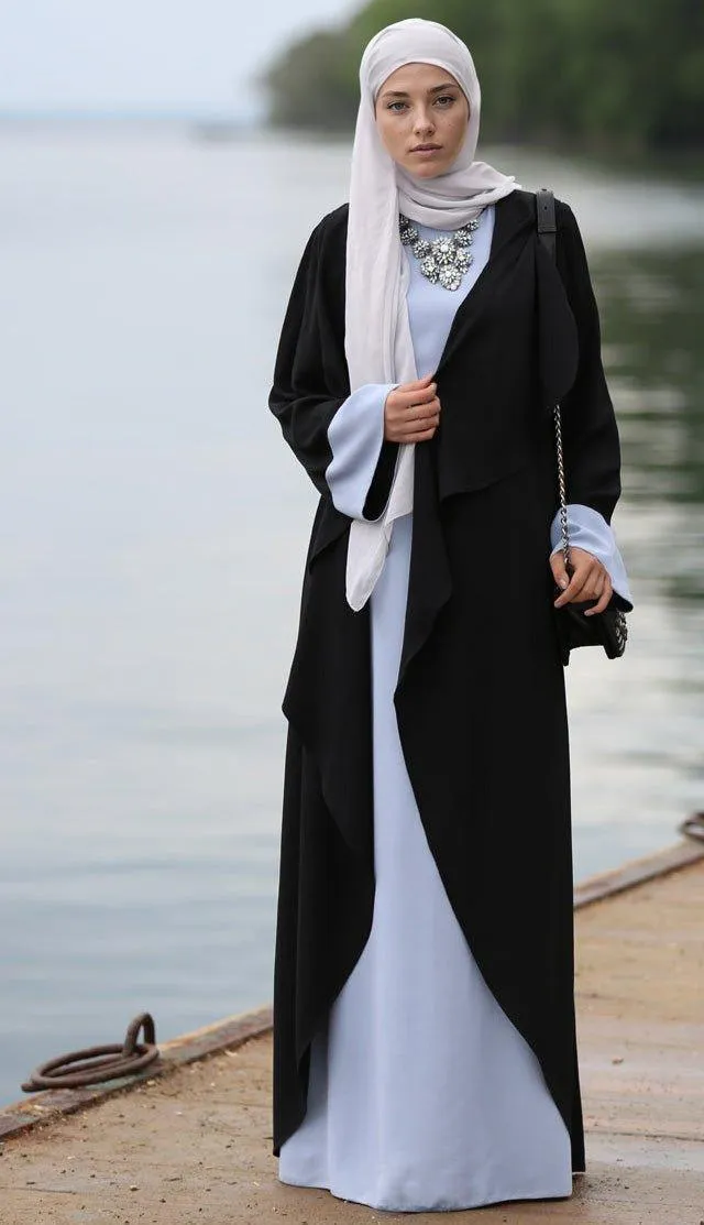 Abaya Dress Blue&Black