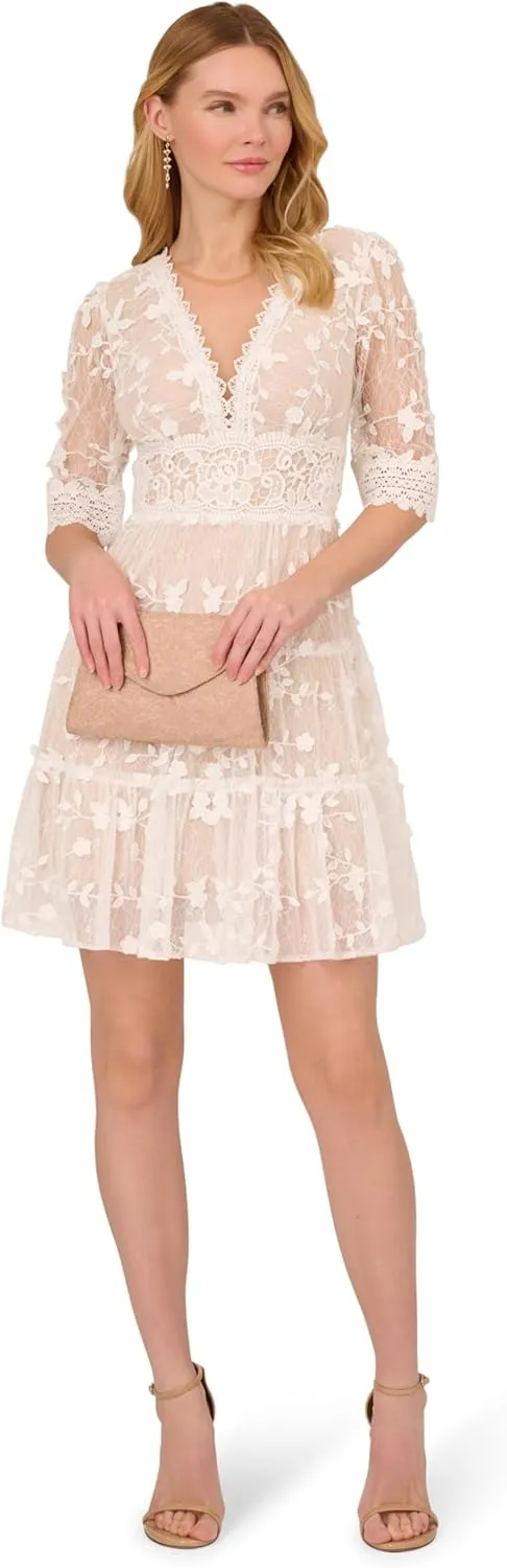 Adrianna Papell Women's Lace Embroidery Dress