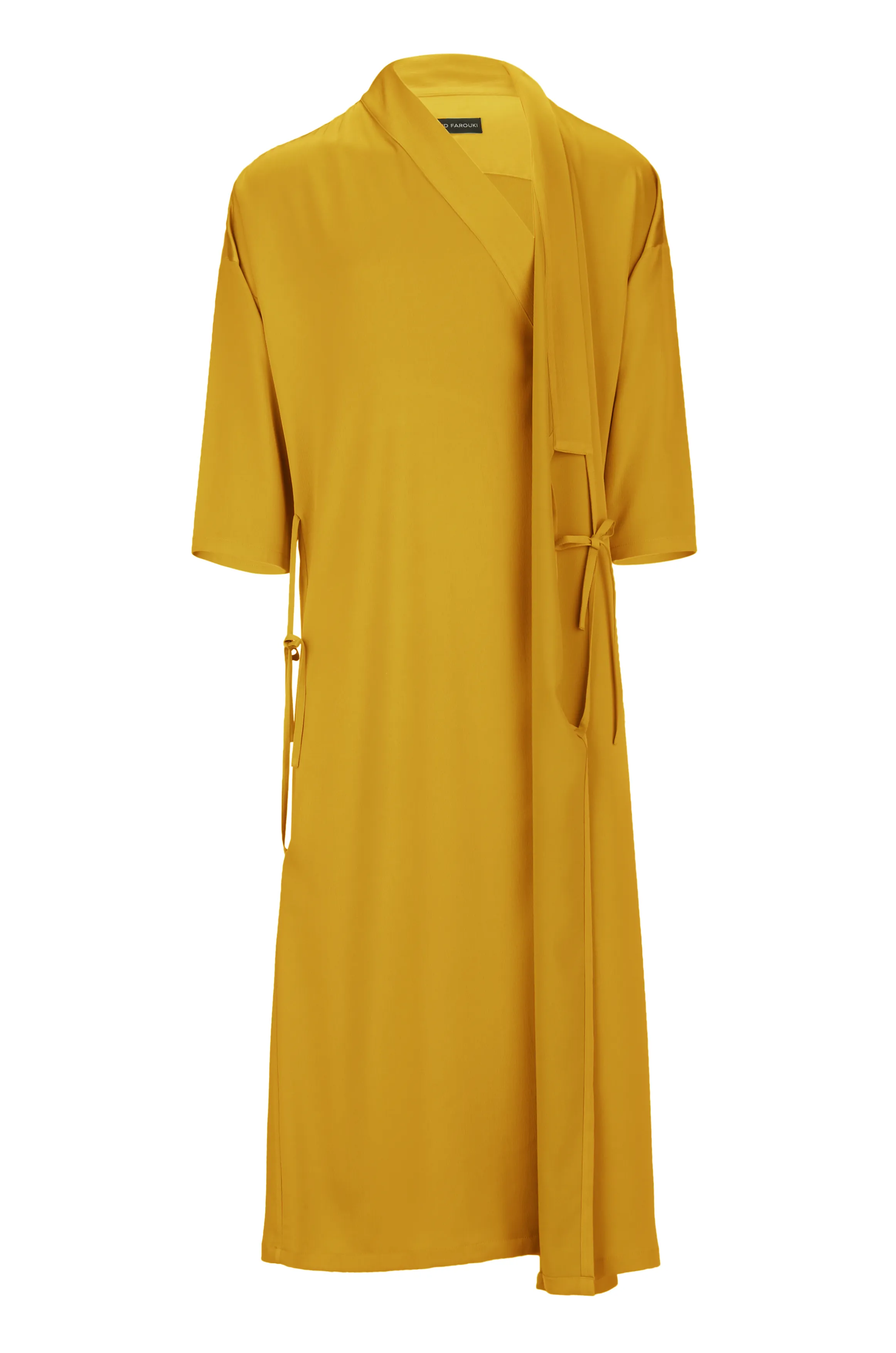 Amber Yellow Tie Detail Bisht