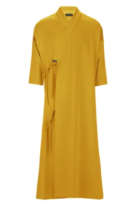 Amber Yellow Tie Detail Bisht