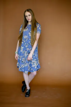 April Dress Purple Sketch Floral
