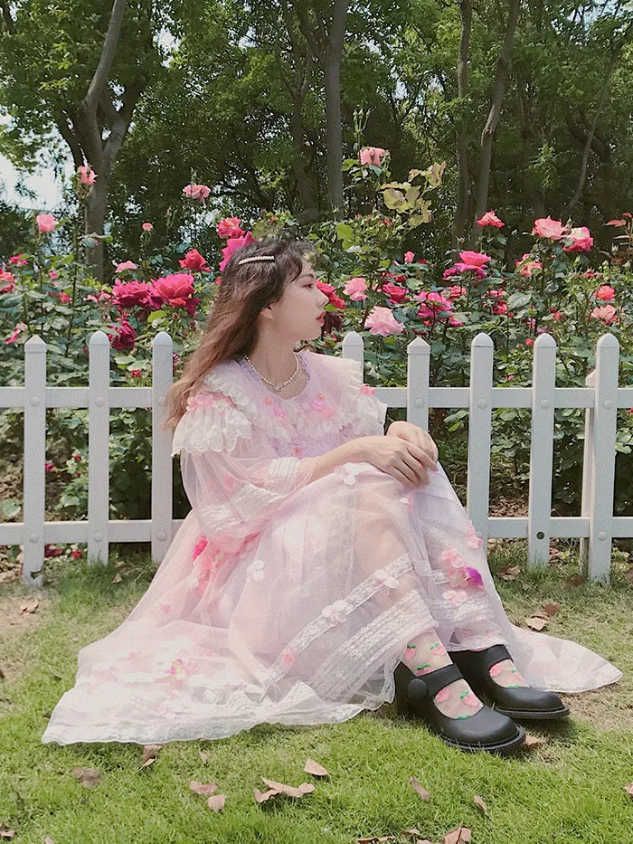 [August Unicorn] Handmade Floral Heaven Dress