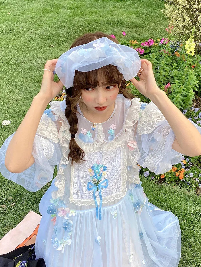 [August Unicorn] Handmade Floral Heaven Dress