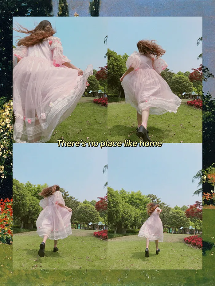 [August Unicorn] Handmade Floral Heaven Dress