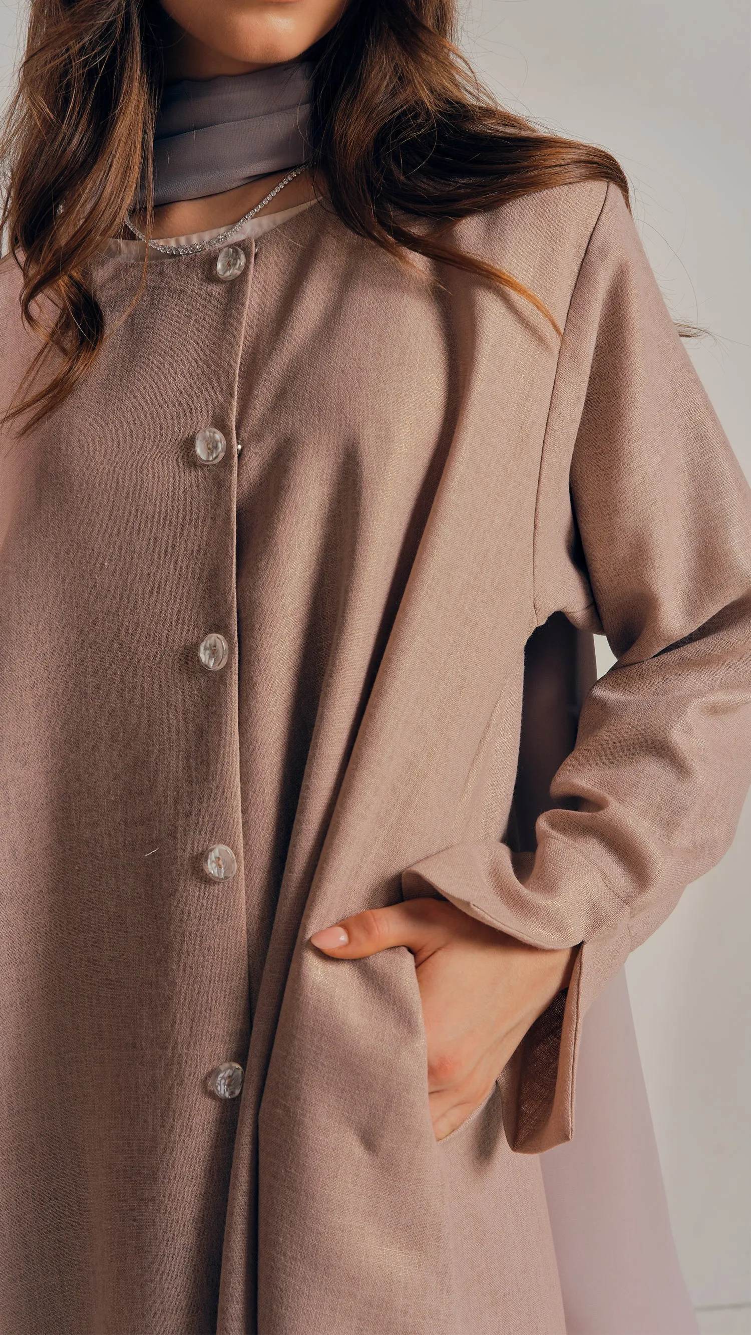 Batroun Soft Bronze Shirt Abaya