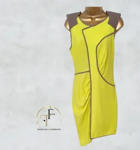BCBG MAX AZRIA Lemonade Lined Gladiator Style Dress UK 6 US 2 EU 34