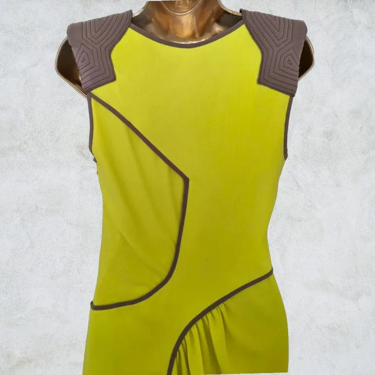 BCBG MAX AZRIA Lemonade Lined Gladiator Style Dress UK 6 US 2 EU 34