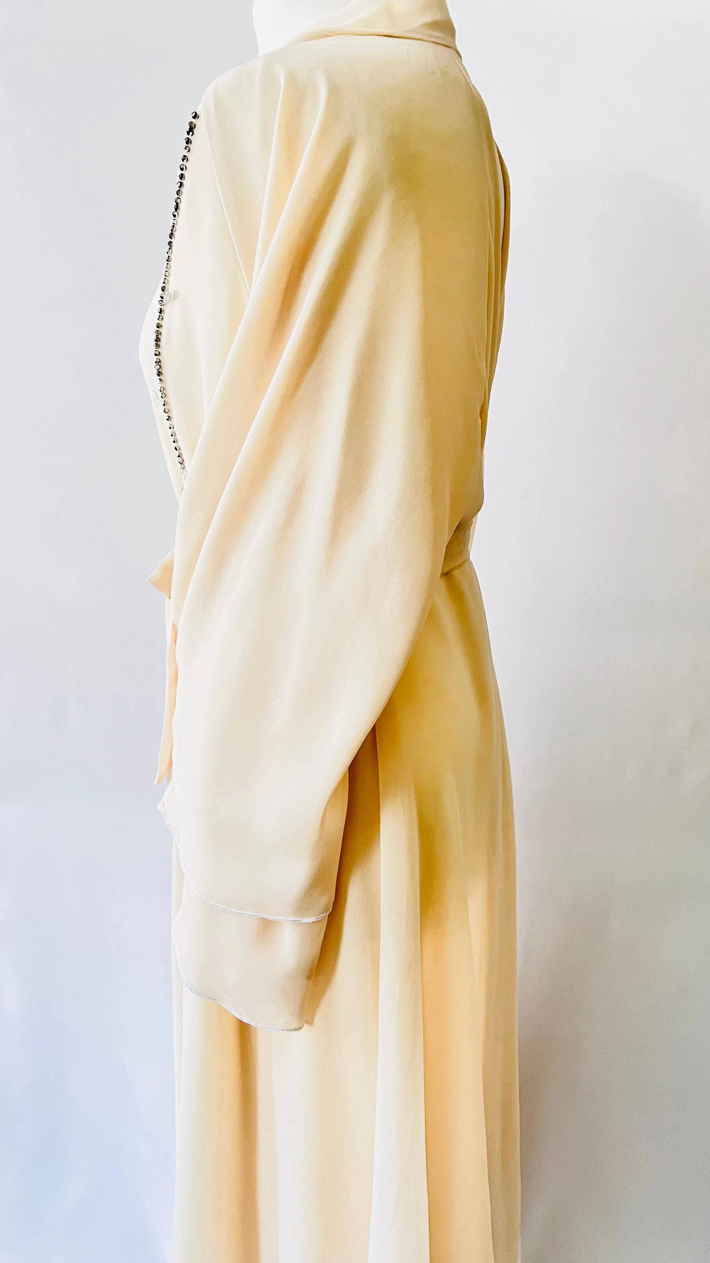 Beige / Cream Double Layered Abaya | Dress Beautiful Exclusive Design