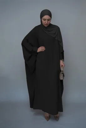 Black Batwing sleeve abaya for Hajj Umrah Prayer Dress For Women