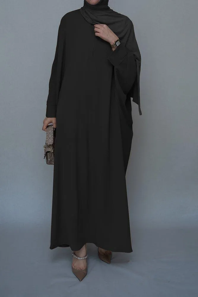 Black Batwing sleeve abaya for Hajj Umrah Prayer Dress For Women