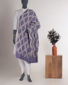 Blue Chevron Shibori Tie & Dye Dobby Rayon Dupatta