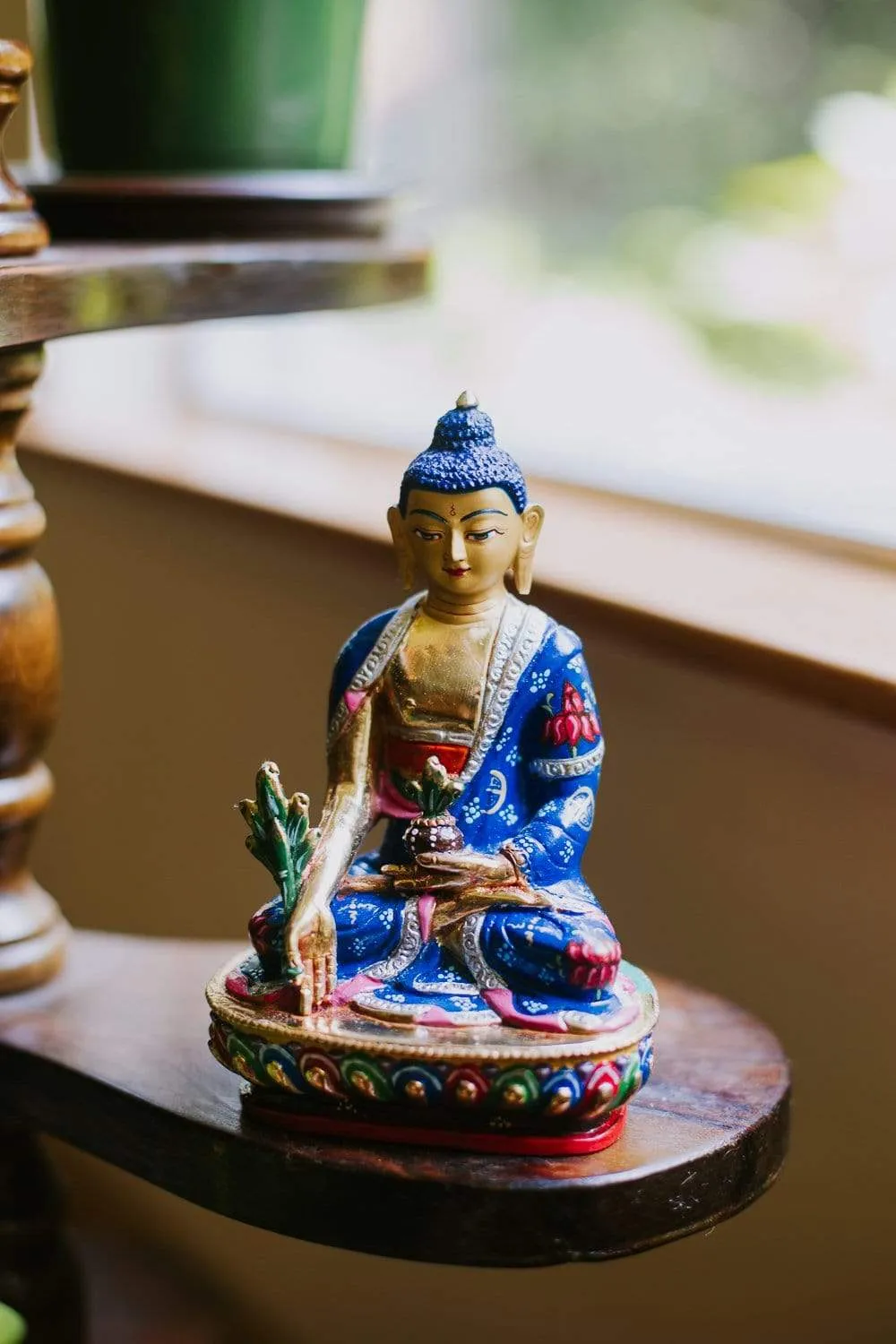 Blue Lotus Medicine Buddha Statue