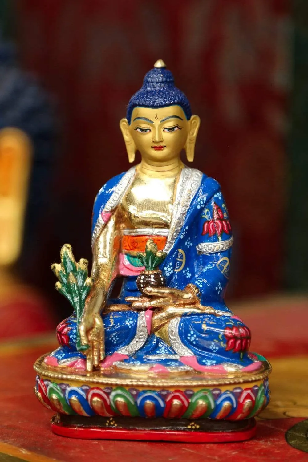 Blue Lotus Medicine Buddha Statue