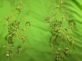 Clearance Lime Sequin Embroidered Georgette