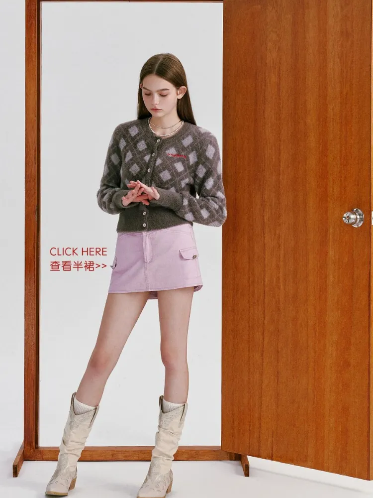College style slim short sweater【s0000003464】