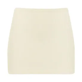 Cream Rib Micro Skirt
