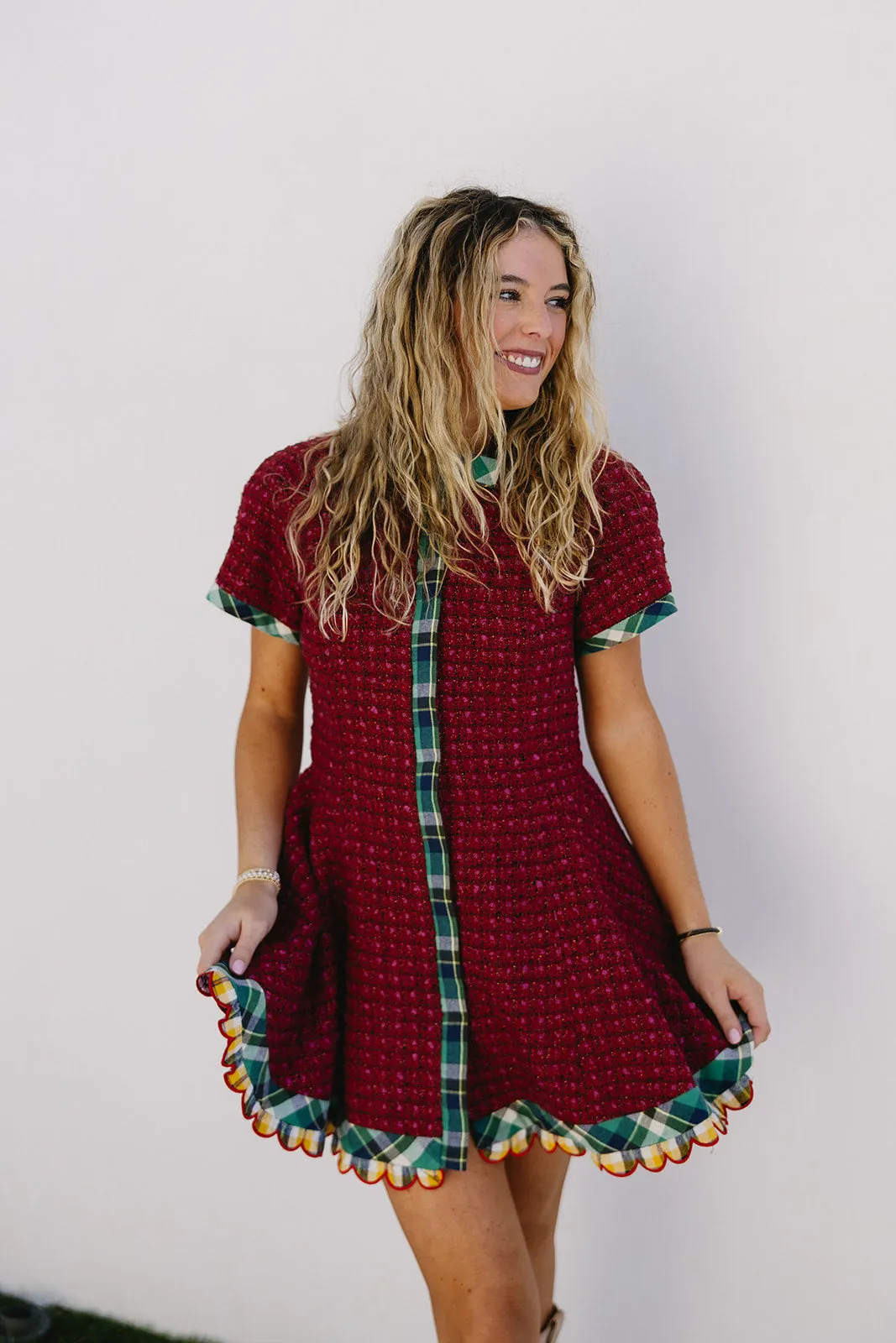 Dahlia Dress - Red/Green