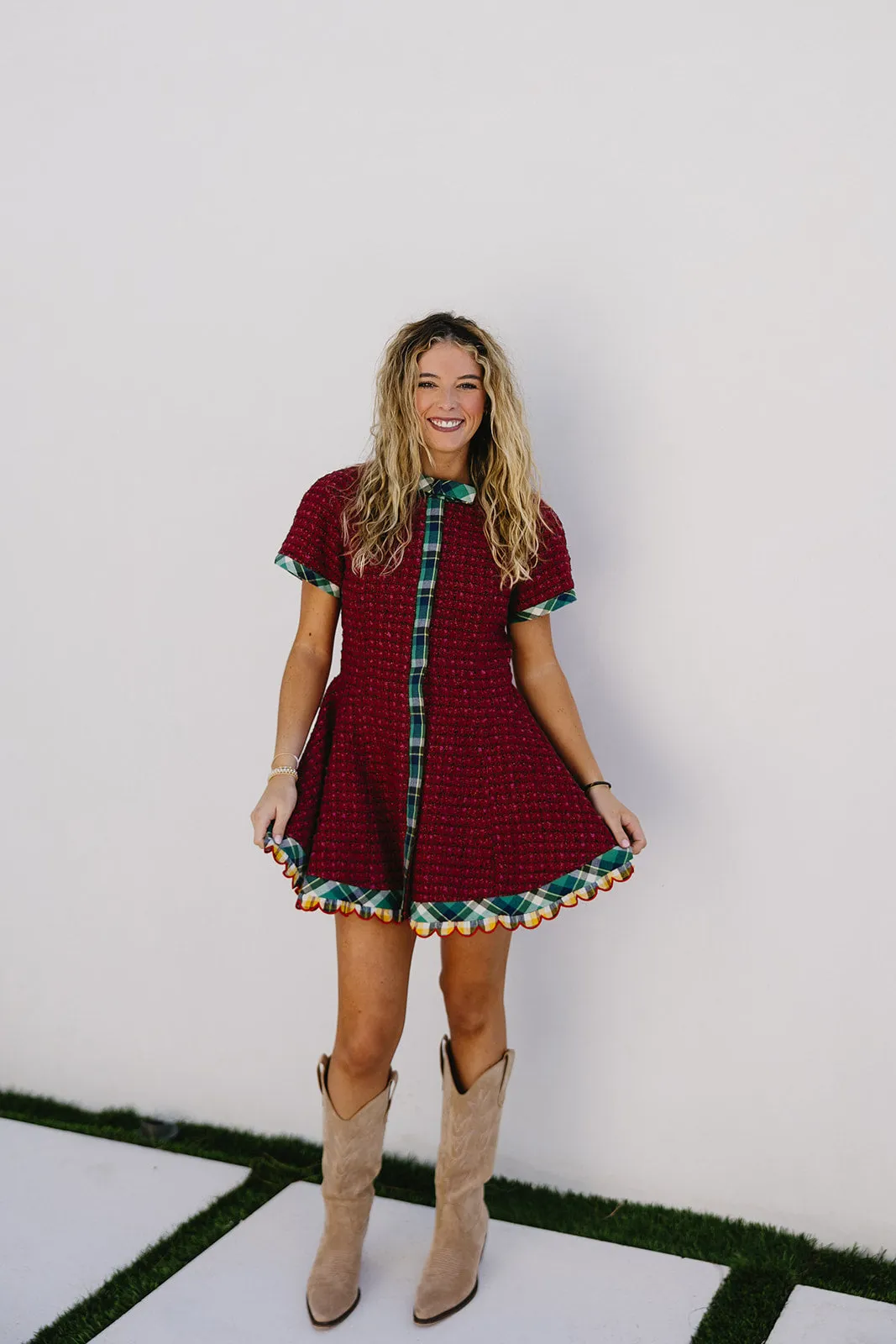 Dahlia Dress - Red/Green