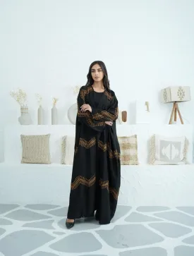 DAILY BLACK-SAFFRON ABAYA #388