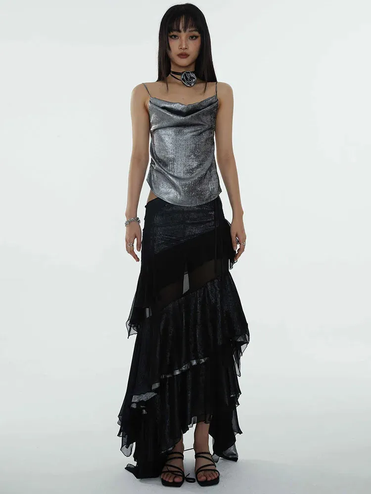Darceangelo Mesh Ruffle Skirt