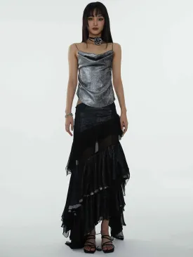 Darceangelo Mesh Ruffle Skirt