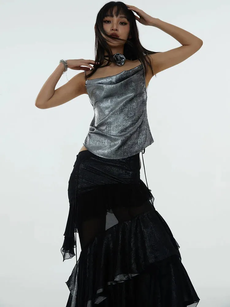 Darceangelo Mesh Ruffle Skirt