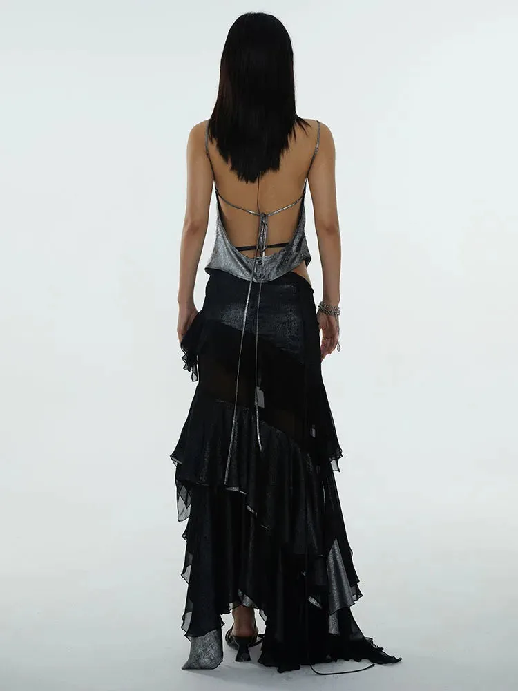 Darceangelo Mesh Ruffle Skirt