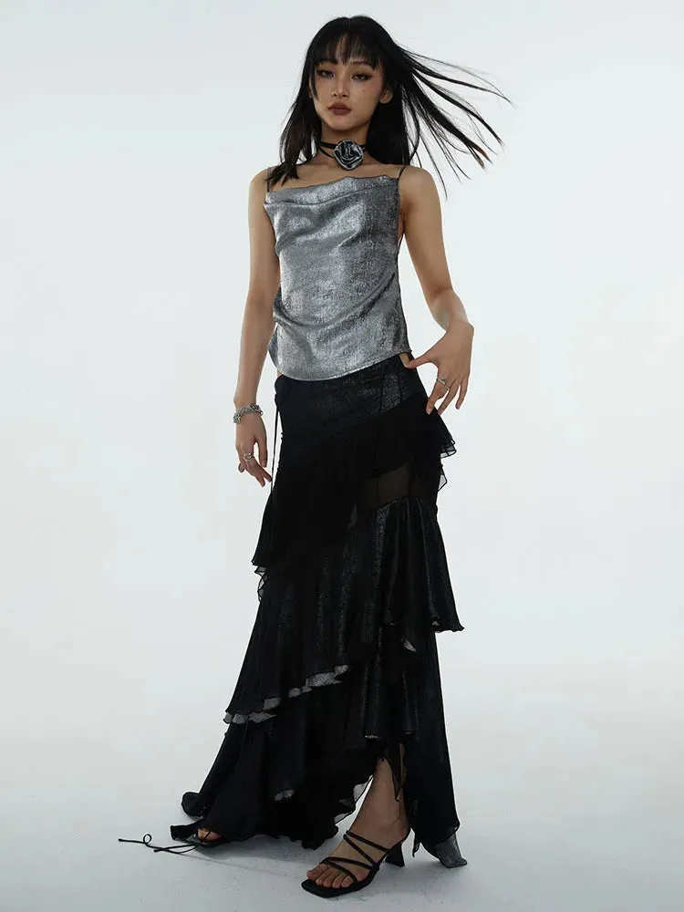 Darceangelo Mesh Ruffle Skirt