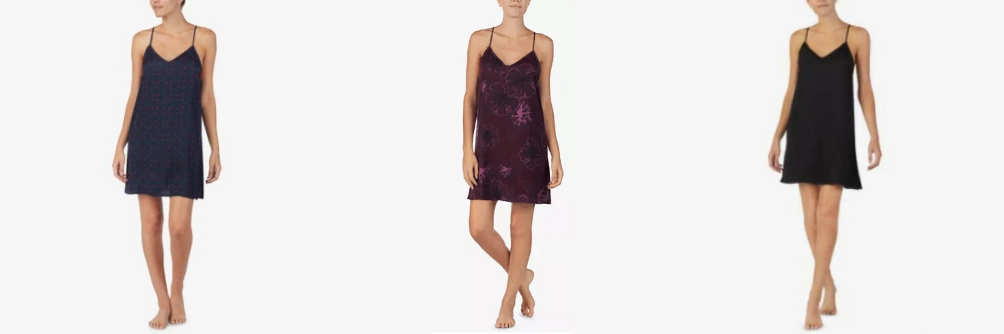 DKNY Womens Racerback Chemise Nightgown