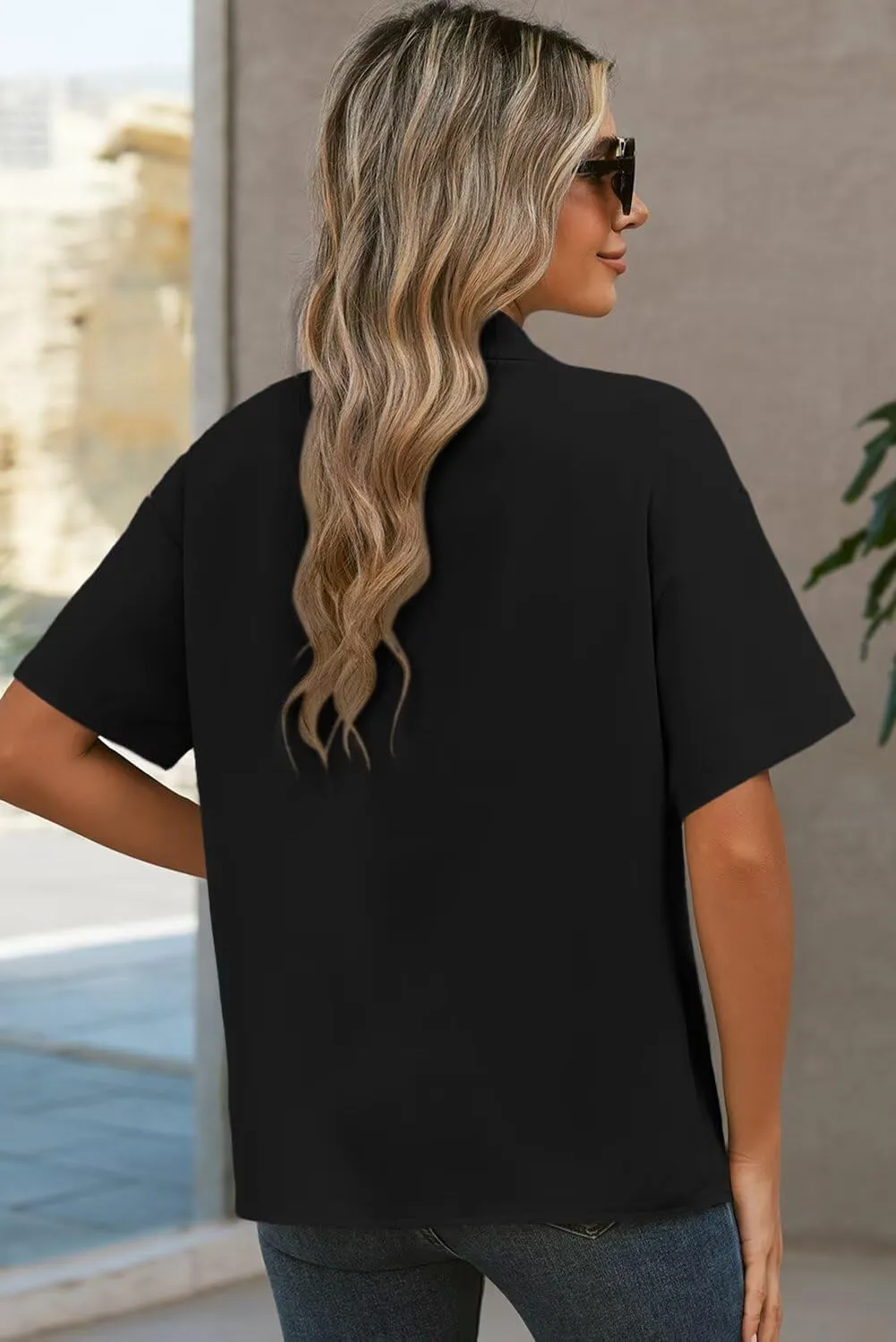 Dokotoo Blazers for Women Business Casual Short Sleeve Lightweight Button Pockets Notched Lapel Collar Work Office Jacket