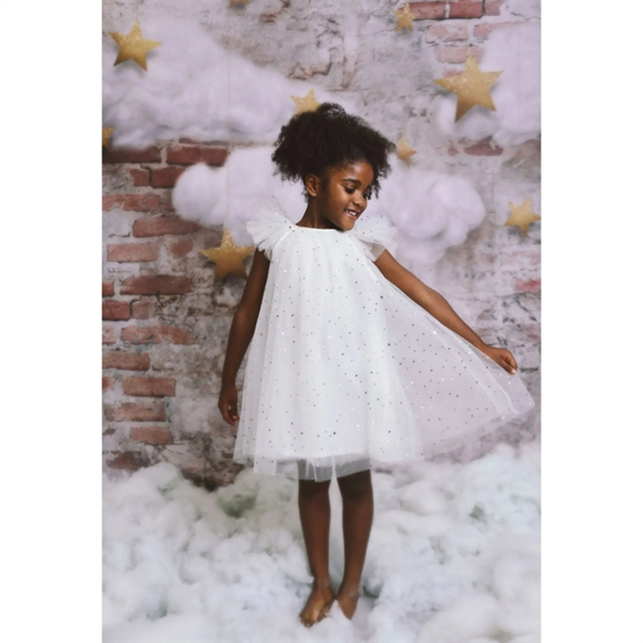 Dolly by Le Petit Tom Fairy Tulle Dress Off White