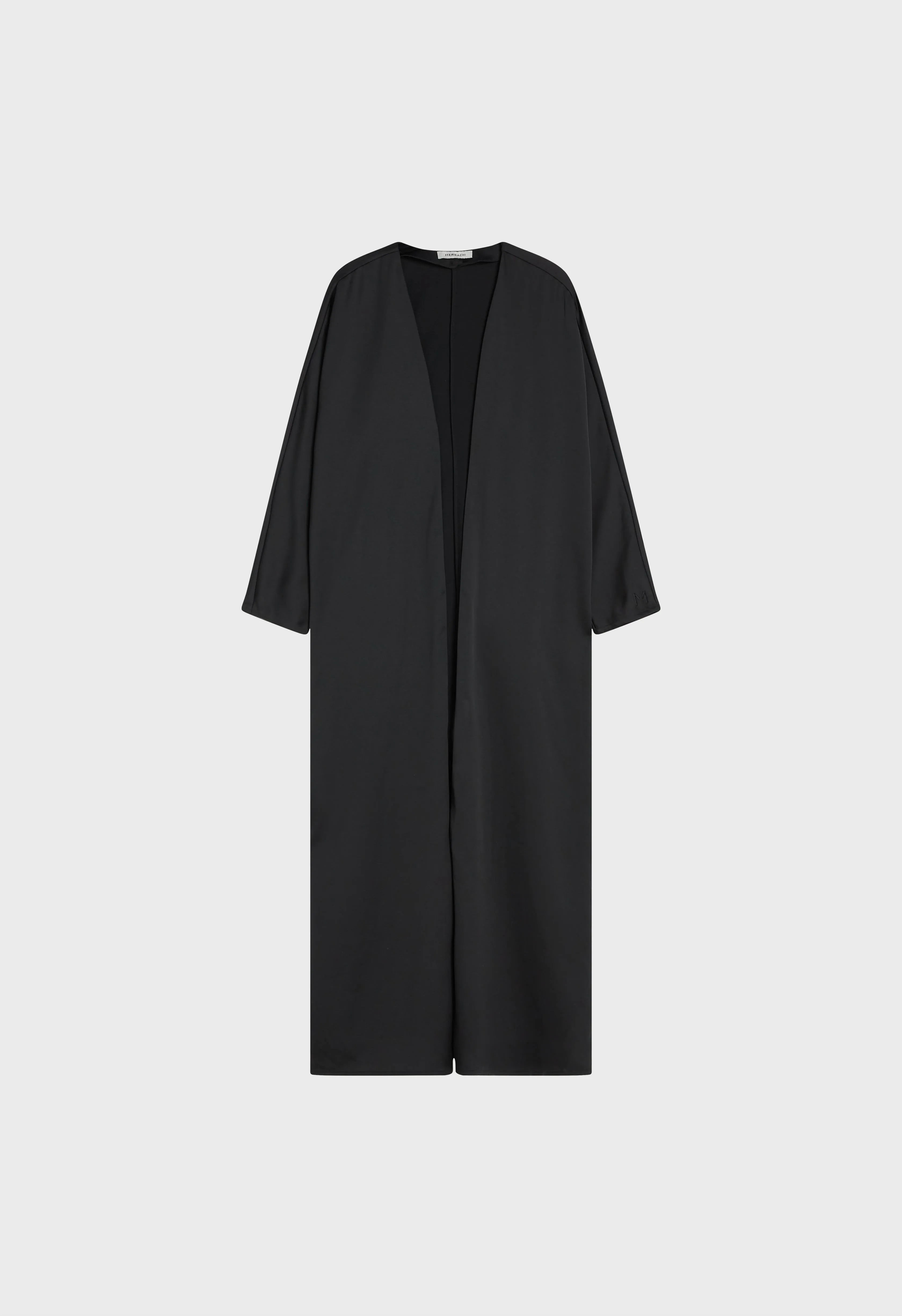 Dull Satin Bat Sleeve Abaya | Black