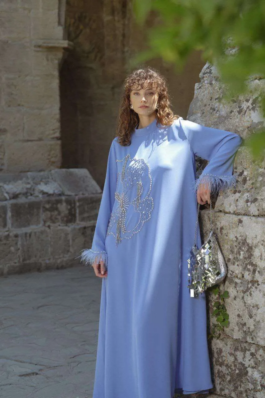 Elizabeth Pink Dress Abaya with Side Design