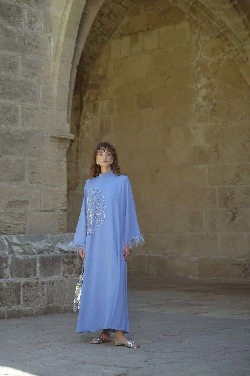 Elizabeth Pink Dress Abaya with Side Design