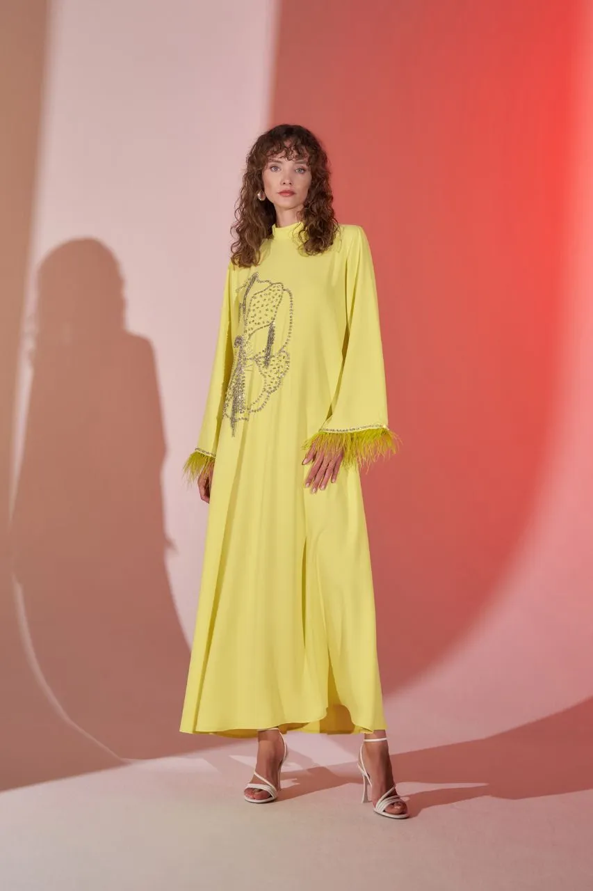 Elizabeth Pink Dress Abaya with Side Design