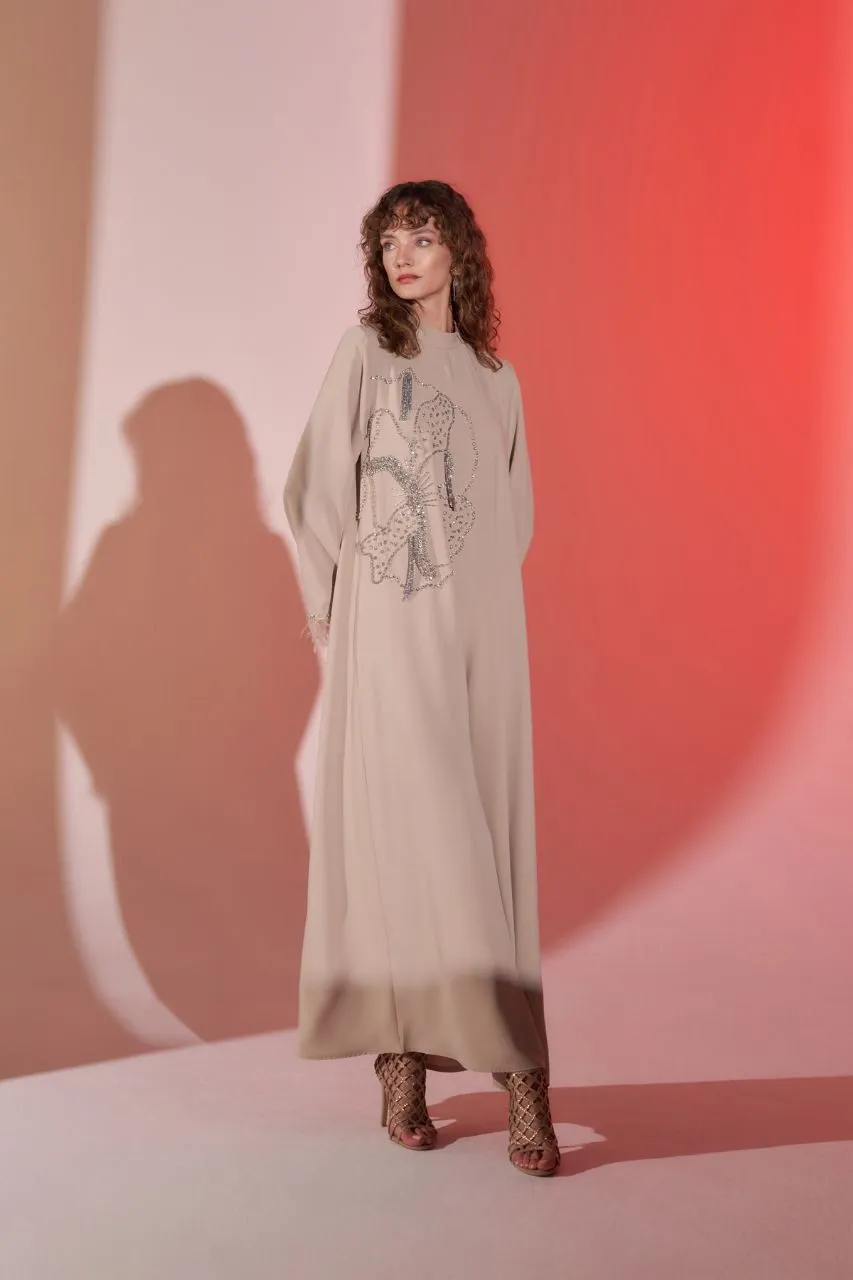 Elizabeth Pink Dress Abaya with Side Design