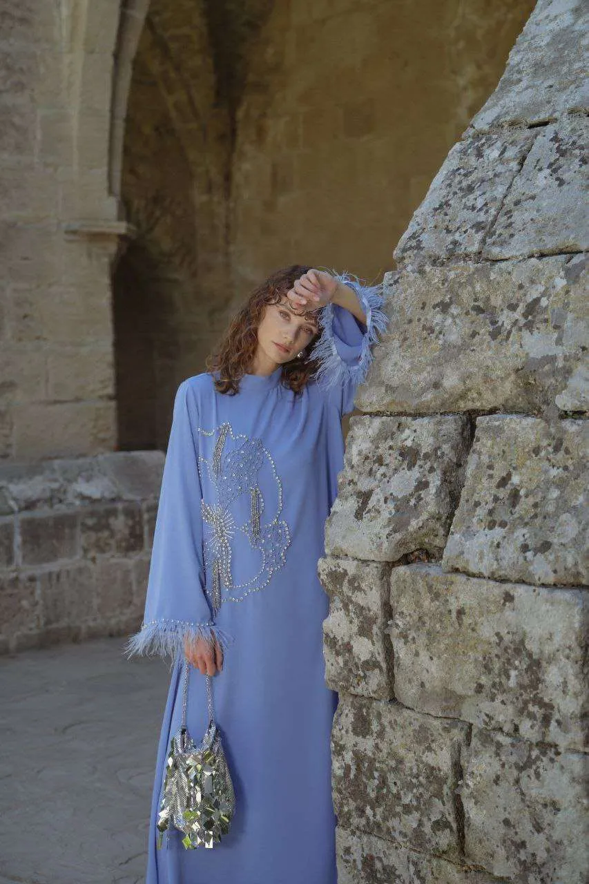 Elizabeth Pink Dress Abaya with Side Design
