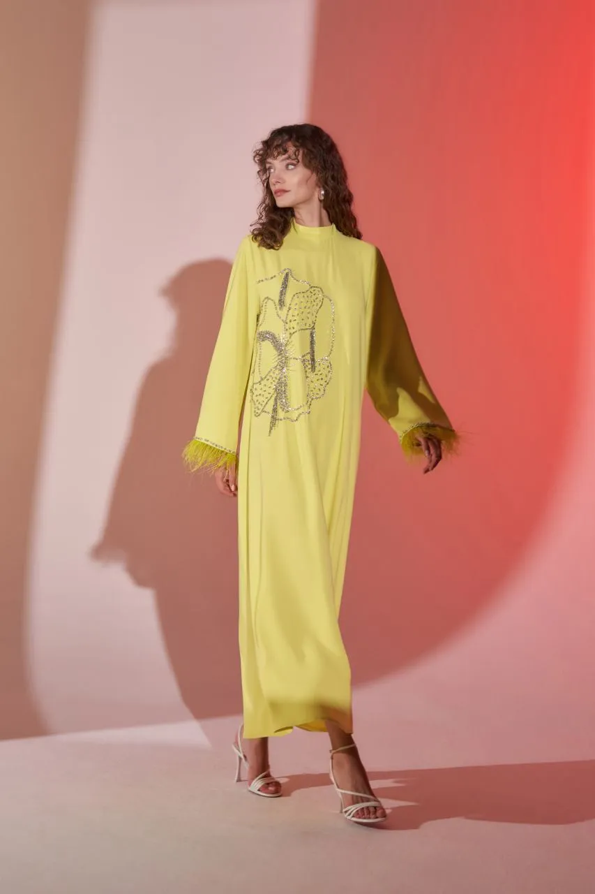 Elizabeth Pink Dress Abaya with Side Design
