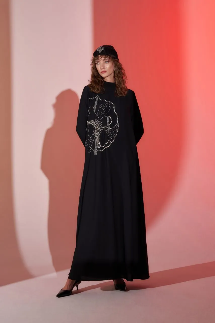 Elizabeth Pink Dress Abaya with Side Design