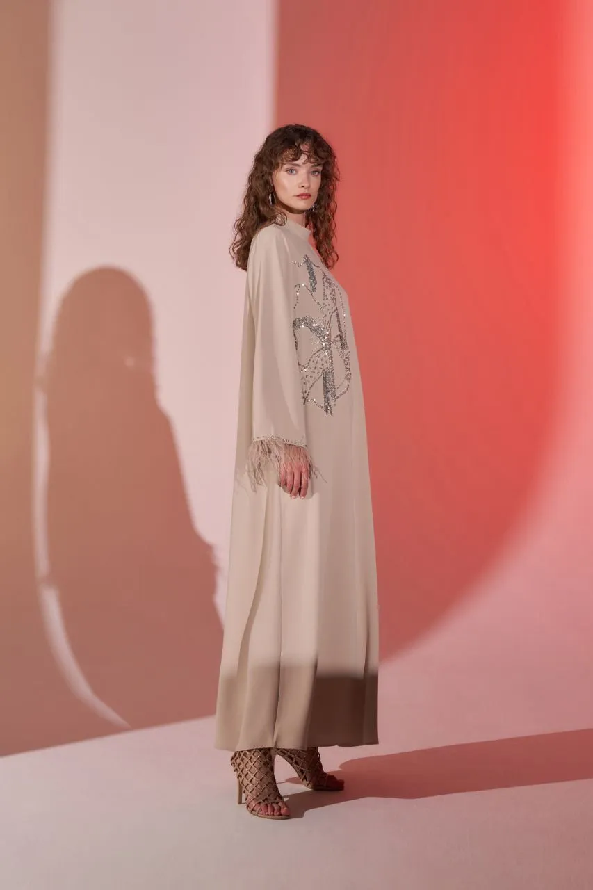 Elizabeth Pink Dress Abaya with Side Design
