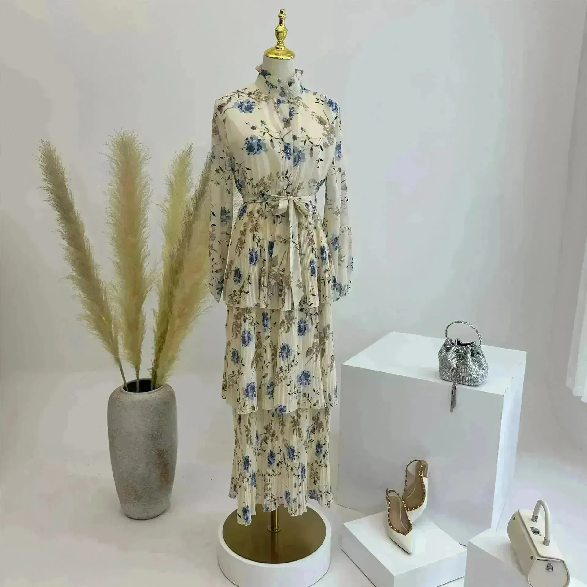 European And American Middle East Pure Meiqi Printed Long Dress