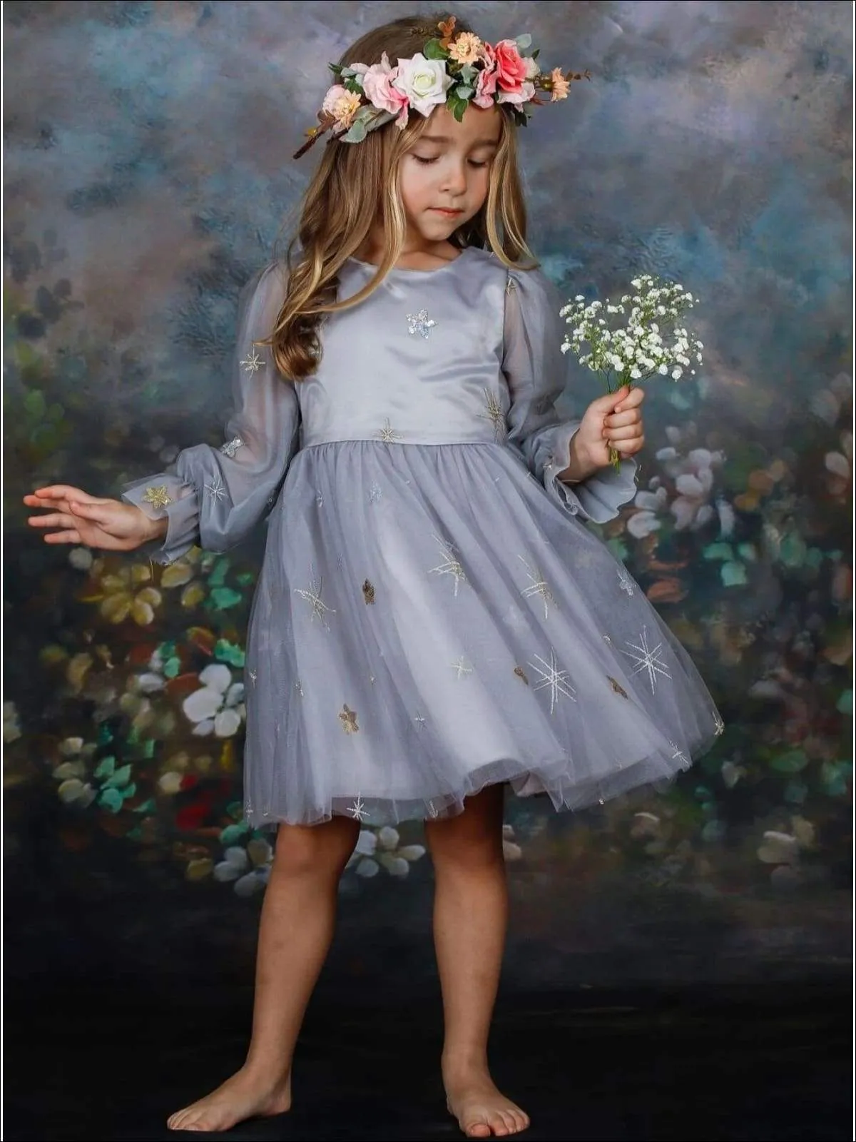 Girls Moonlight Sparkle Lace Dress