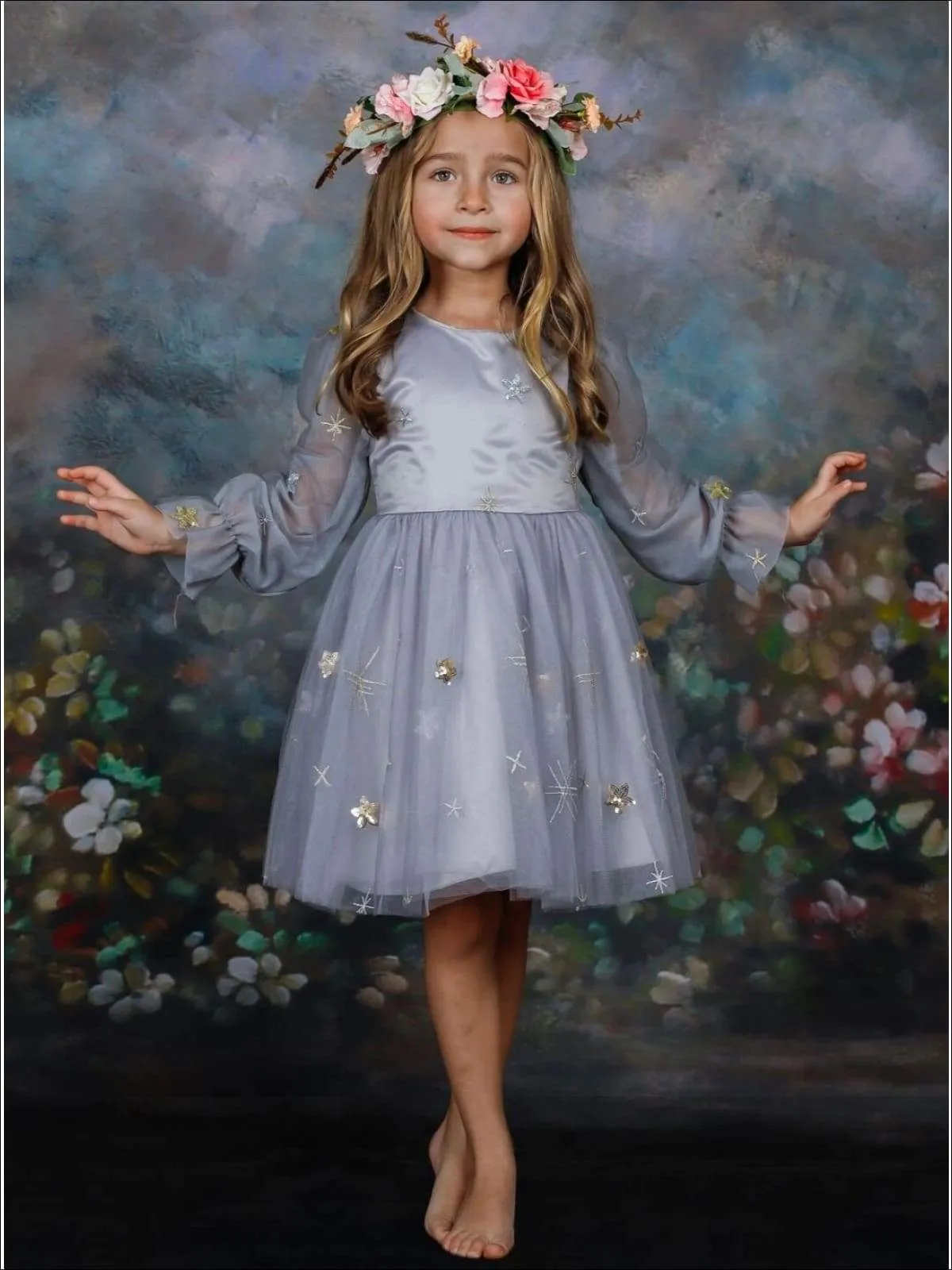 Girls Moonlight Sparkle Lace Dress