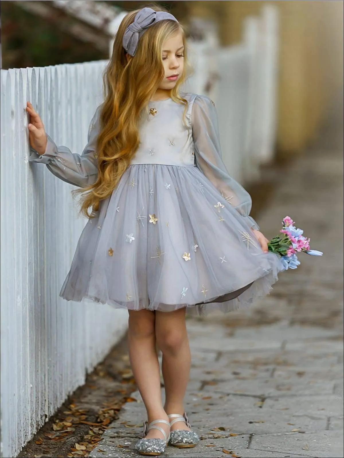 Girls Moonlight Sparkle Lace Dress