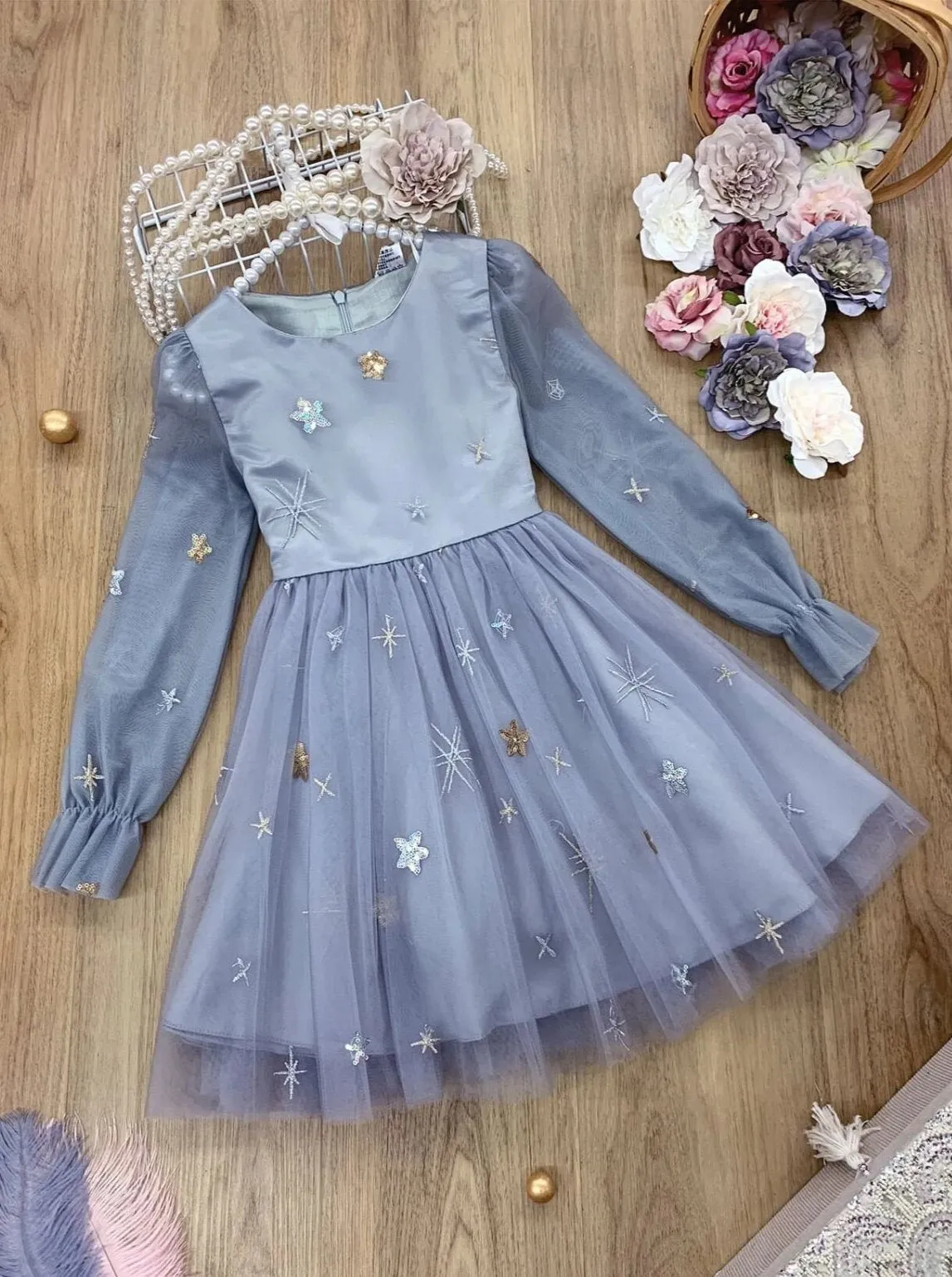 Girls Moonlight Sparkle Lace Dress