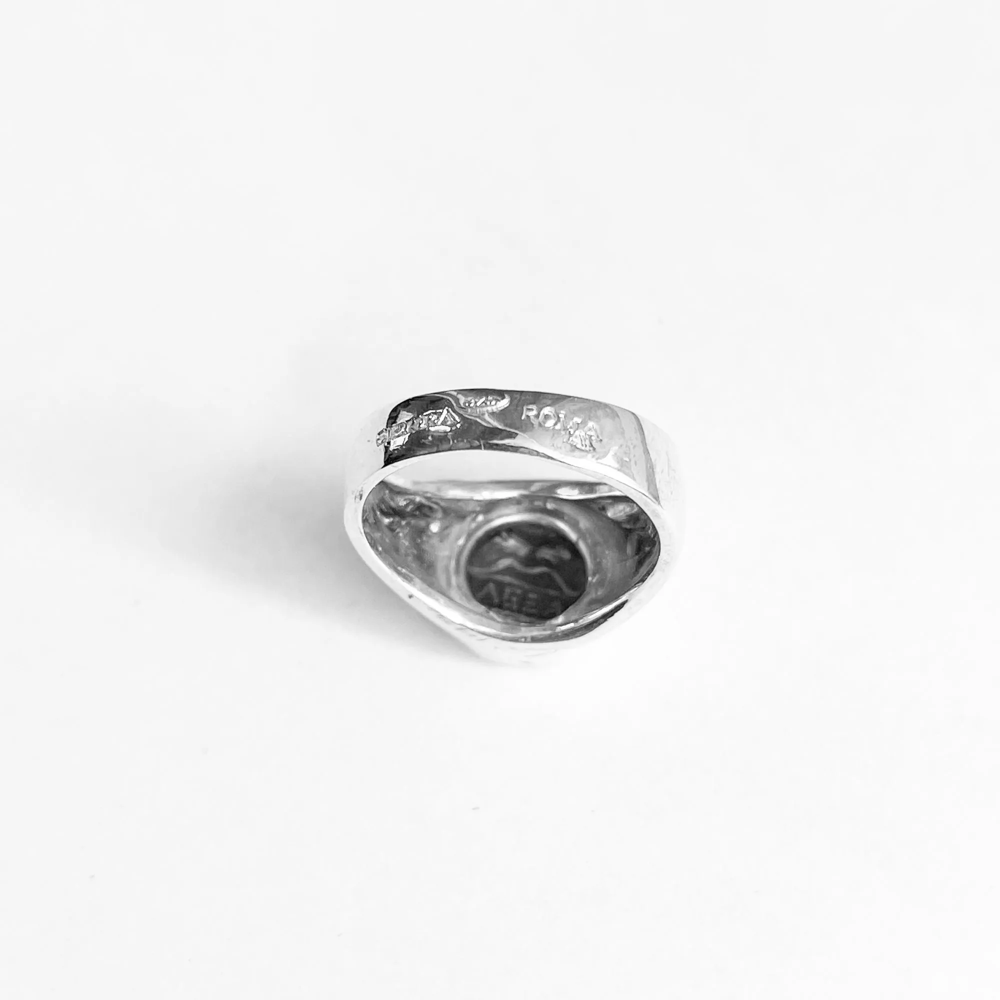 GODDESS ATHENA Authentic Ancient Roman Coin 4th century BC Silver Ring