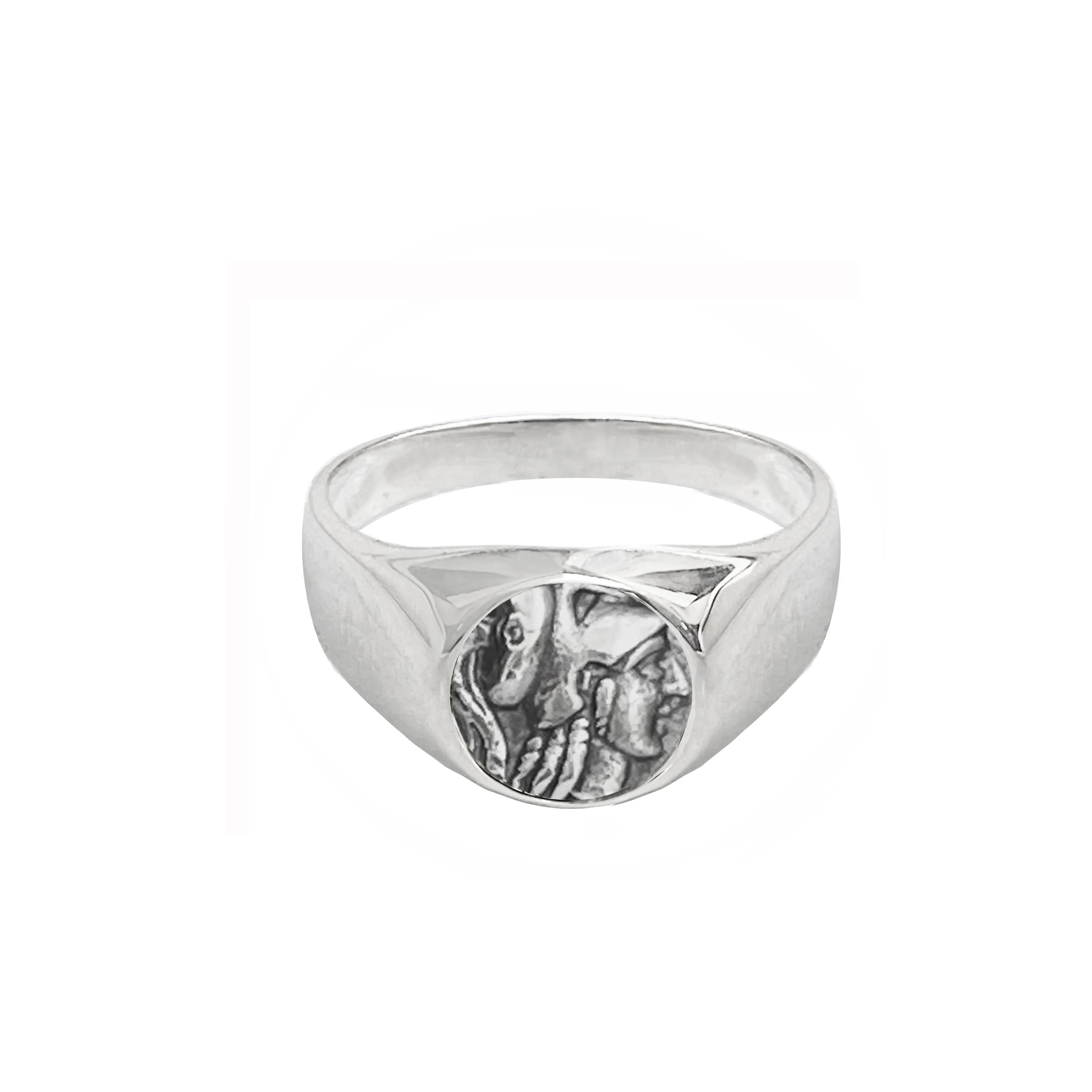 GODDESS ATHENA Authentic Ancient Roman Coin 4th century BC Silver Ring